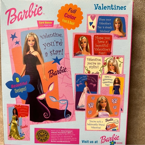 BARBIE Valentines Day Cards - 32 Fold and Seal Valentines - Picture 5 of 5